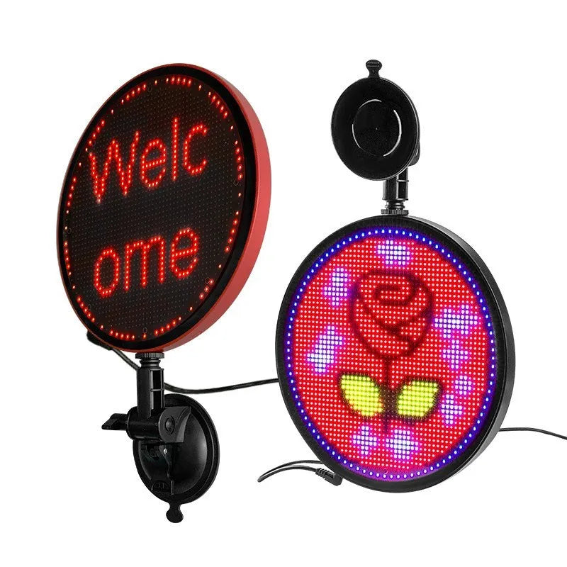 Car LED emoji light full colour display with WiFi control on car window