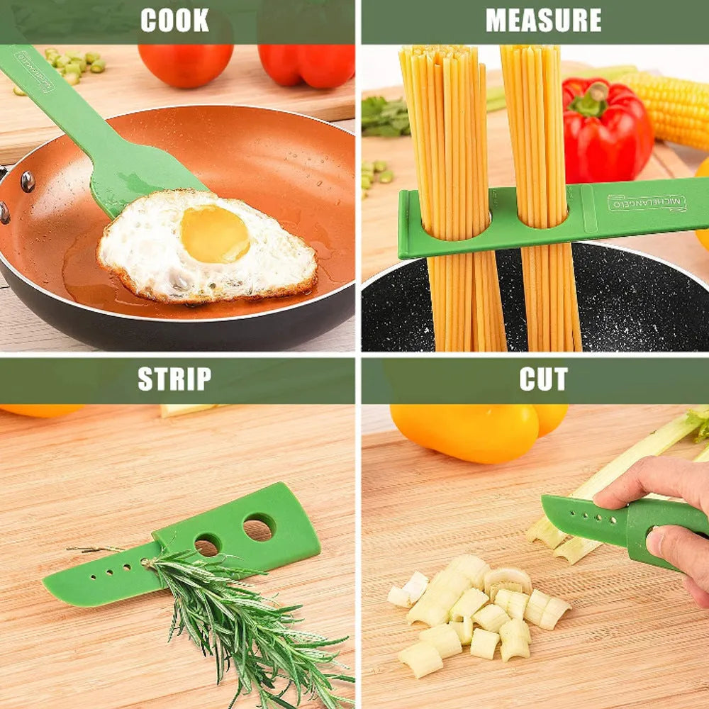 Multifunction kitchen spoon set with plastic multi function shovel 30.5cm and spaghetti spoon 28cm