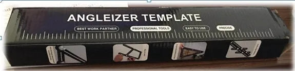 Four-sided aluminium alloy ruler template tool with 1 mm accuracy, measuring inches and centimetres for marking shapes and angles