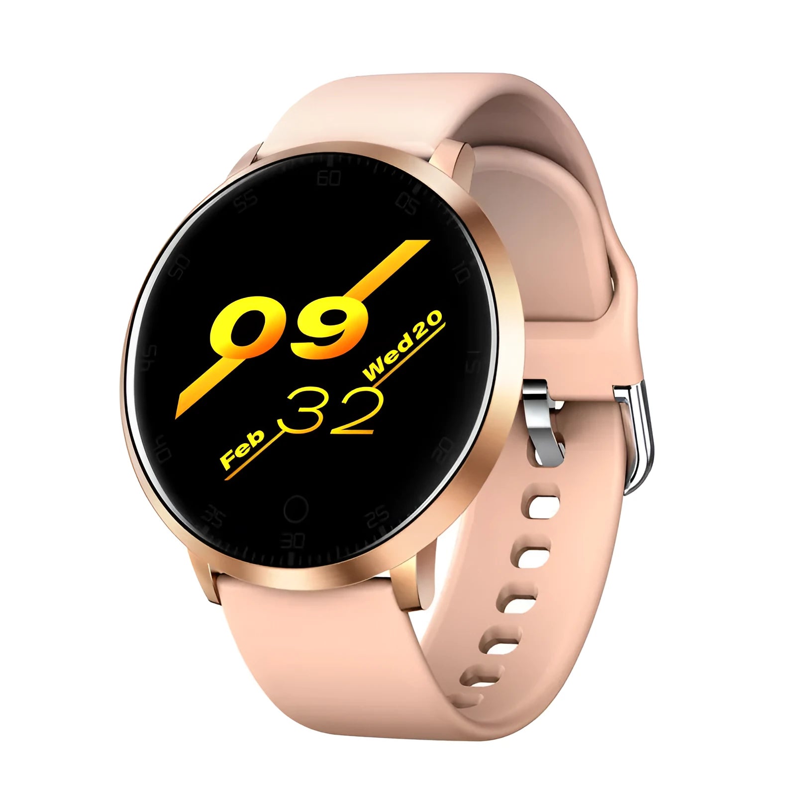 Ultra-thin waterproof smart health bracelet with zinc alloy case and 1.3-inch touchscreen display on silicone wristband