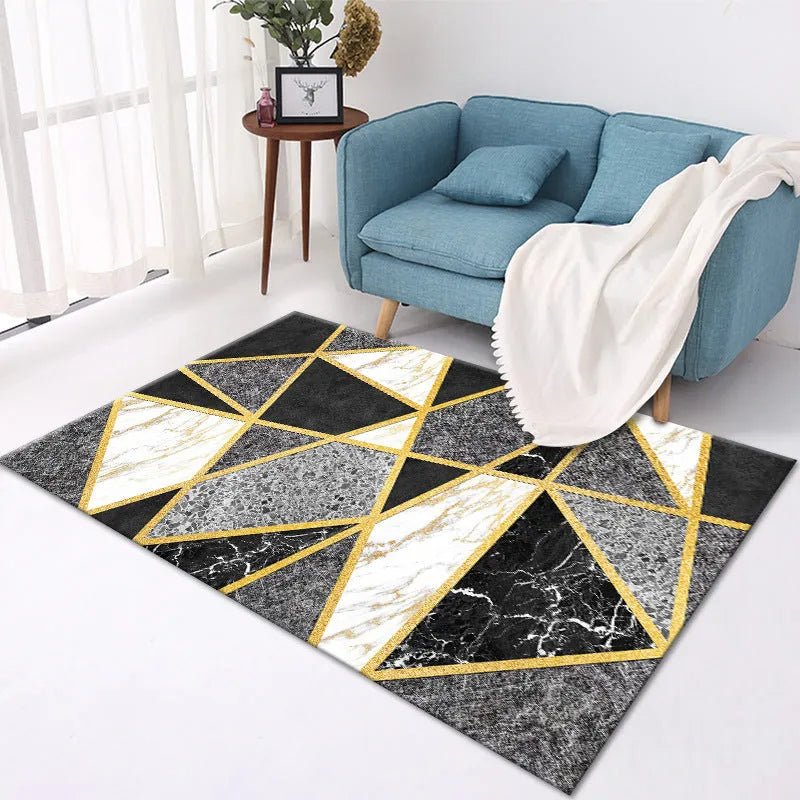 Home crystal velvet carpet in rectangular shape with machine-woven polyester surface and multiple size options