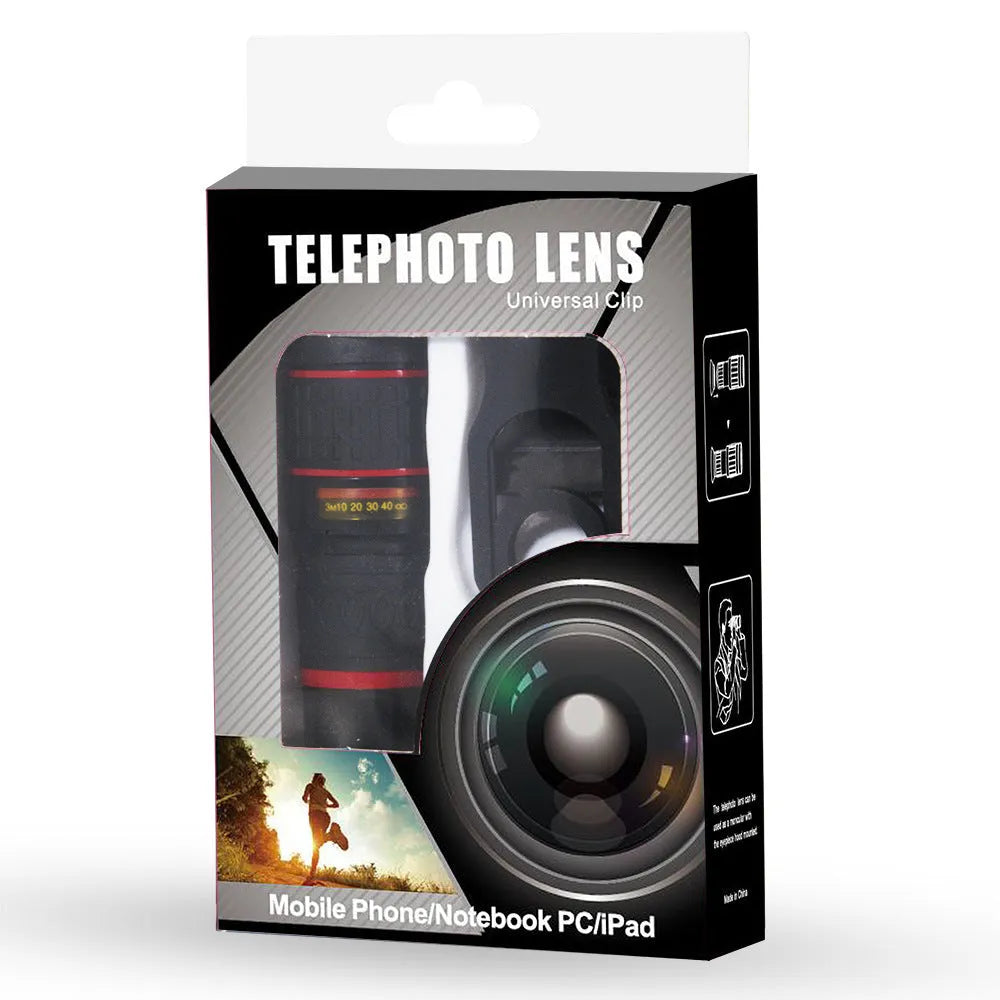 20x mobile phone telescope lens with universal clip for smartphone attachment