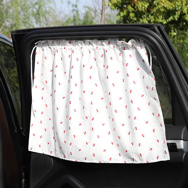 All cotton cartoon auto curtain sunshade for general vehicle window protection with rabbit pattern