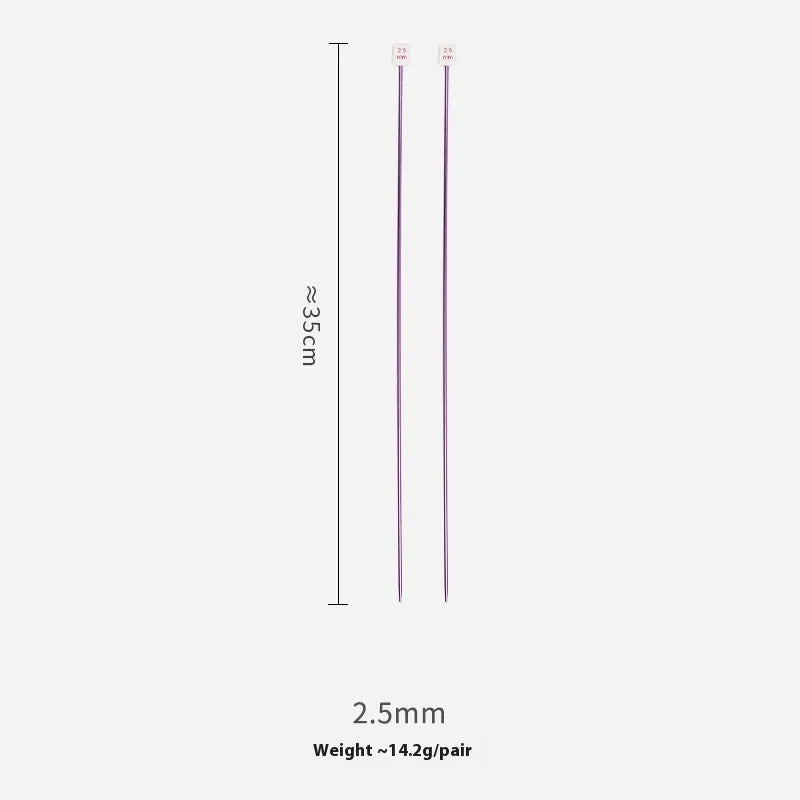 Set of lengthened crochet hooks with protective caps, showing multiple sizes from 2.0mm to 10.0mm for knitting and crochet.