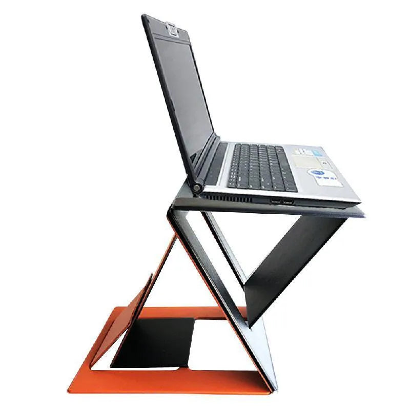 Adjustable folding laptop and tablet stand in black, blue or orange, 28.5 x 24 x 2.5 cm, 725 g