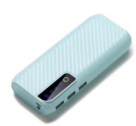 20000mAh portable power bank in black colour showing USB ports and compact rectangular design