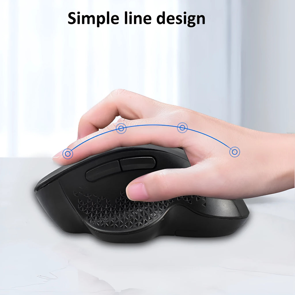 Grey wireless optical mouse for laptops with USB charging cable on white background