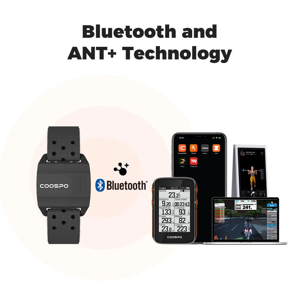 Black waterproof armband heart rate monitor, free size, made from ABS and TPU for cycling and workouts.