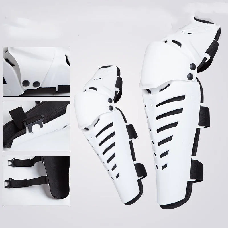 Anti-fall knee pads in black or red and black with PE plastic shell and EVA mesh cloth for knee and calf protection