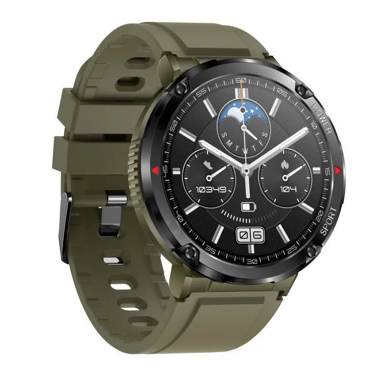 T30 Smart Watch with black silicone strap showing time and health metrics on its IPS screen.
