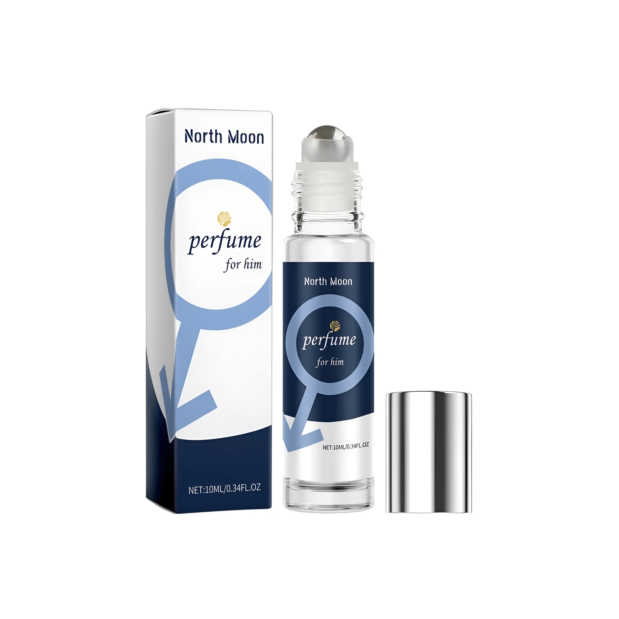 A 10ml glass spray bottle of men's perfume with bergamot, patchouli and jasmine scent.
