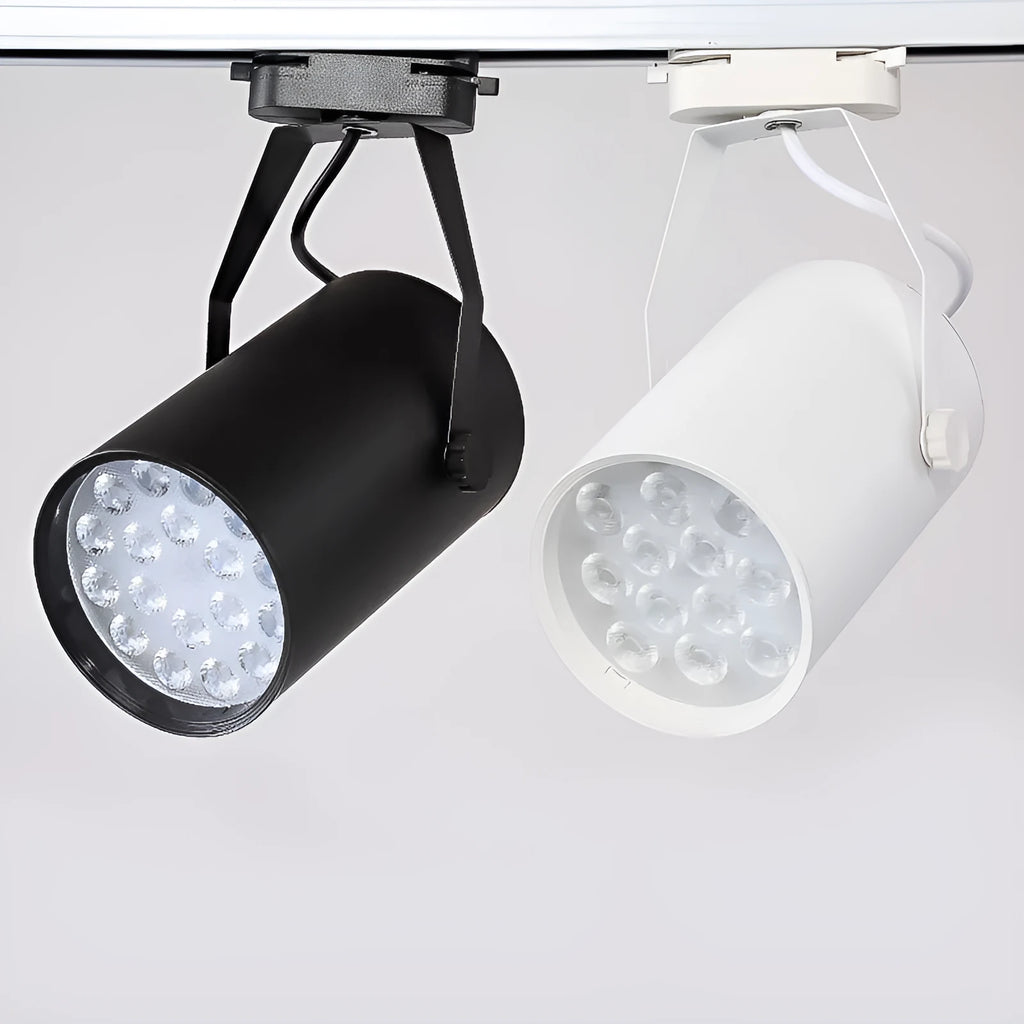 Modern aluminium LED track spotlight in black and white for clothing store background wall display