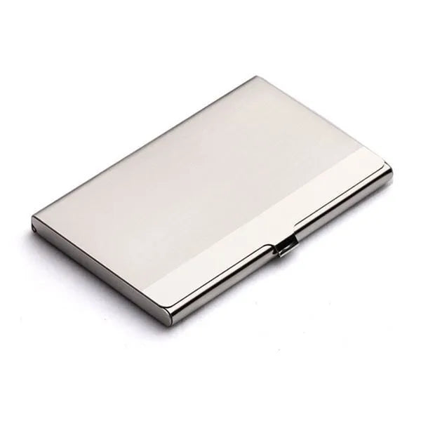 304 stainless steel business card case with geometric laser-cut design