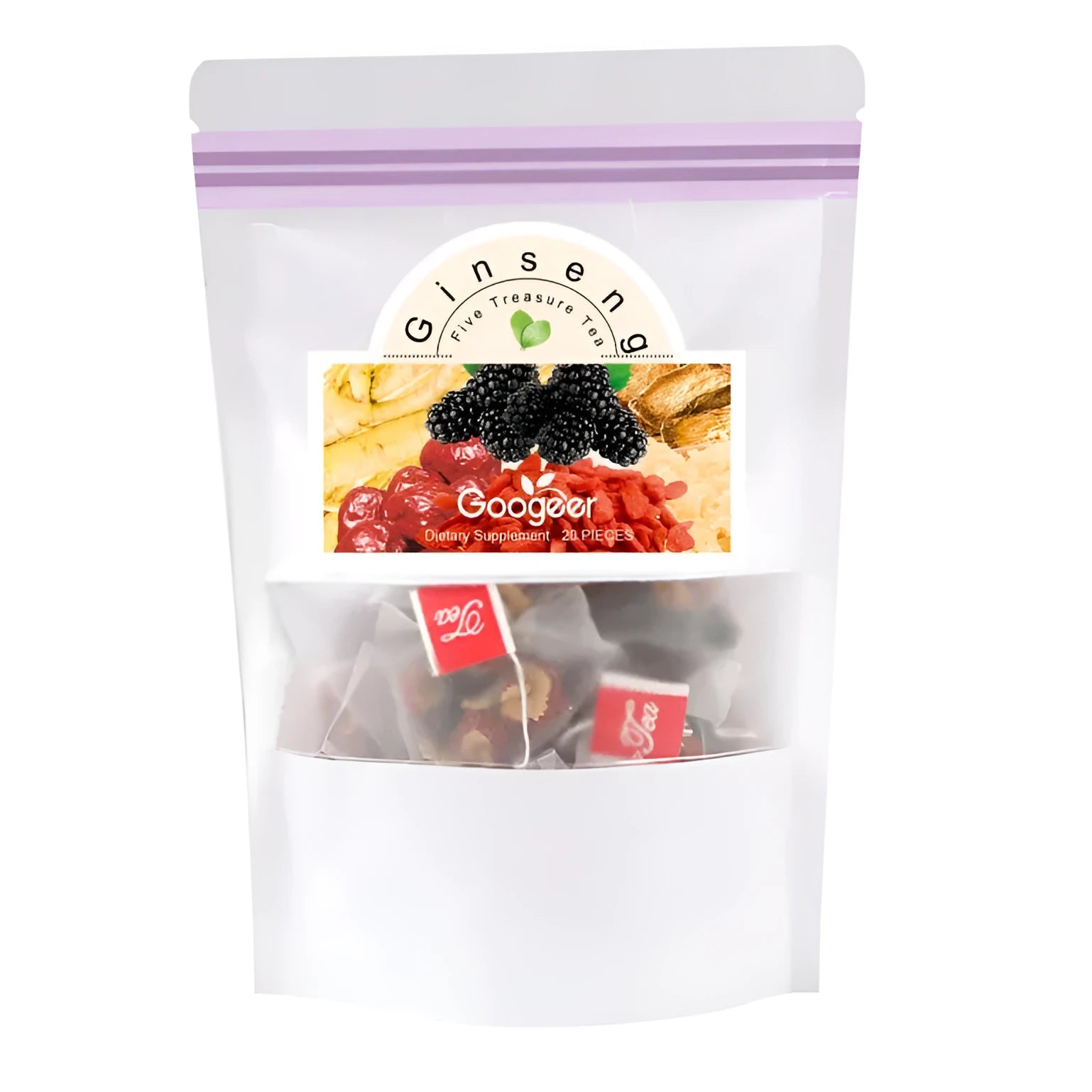 Herbal Nourishing Balance Wubao Tea bag pack 20 pieces with medlar ginseng hawthorn for kidney yang qi blood regulation