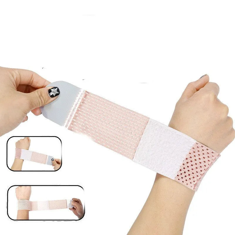 A black elastic breathable wrist guard for athletic sports and gym workouts.