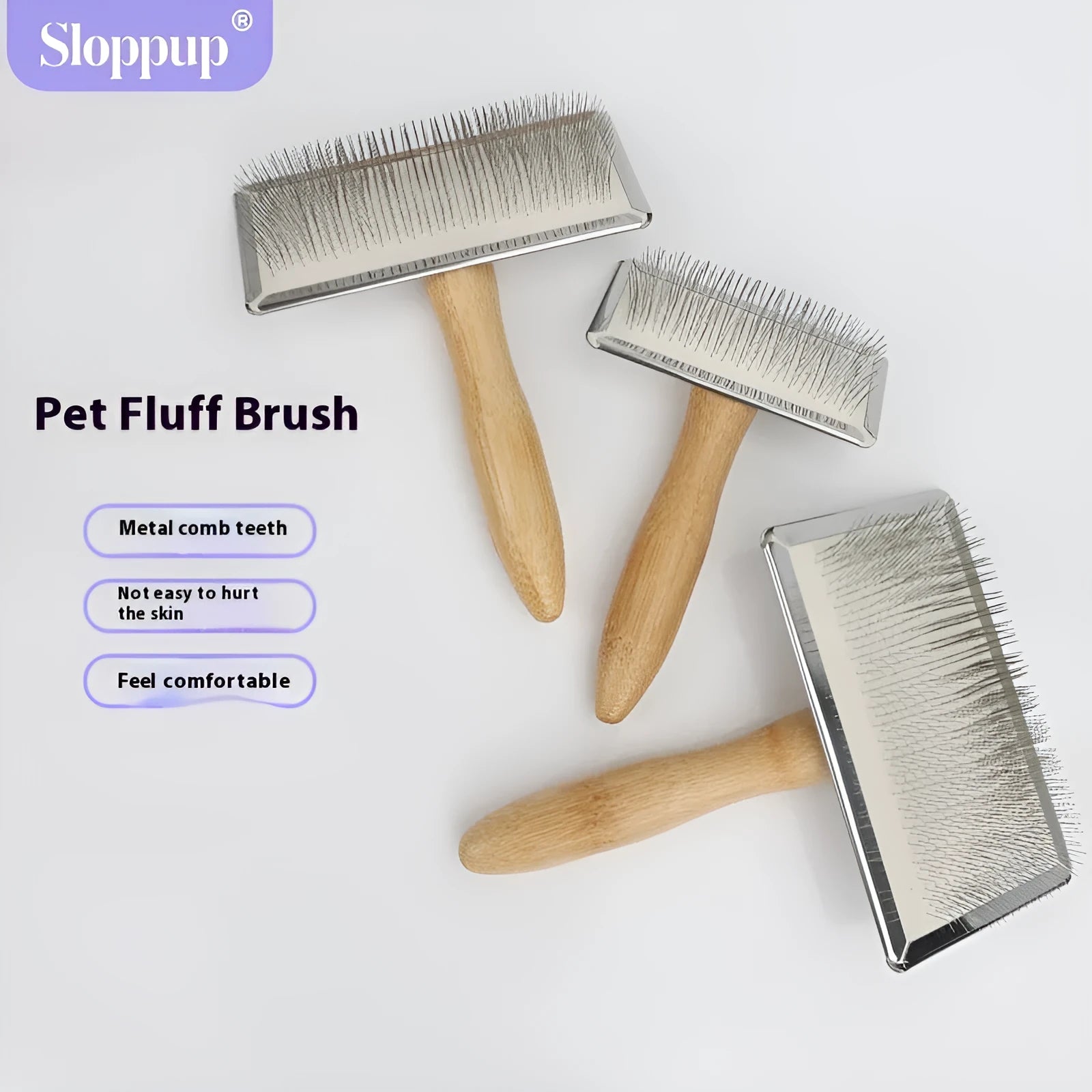 Wooden pet comb for dogs and cats hair removal brush with multiple size and material options