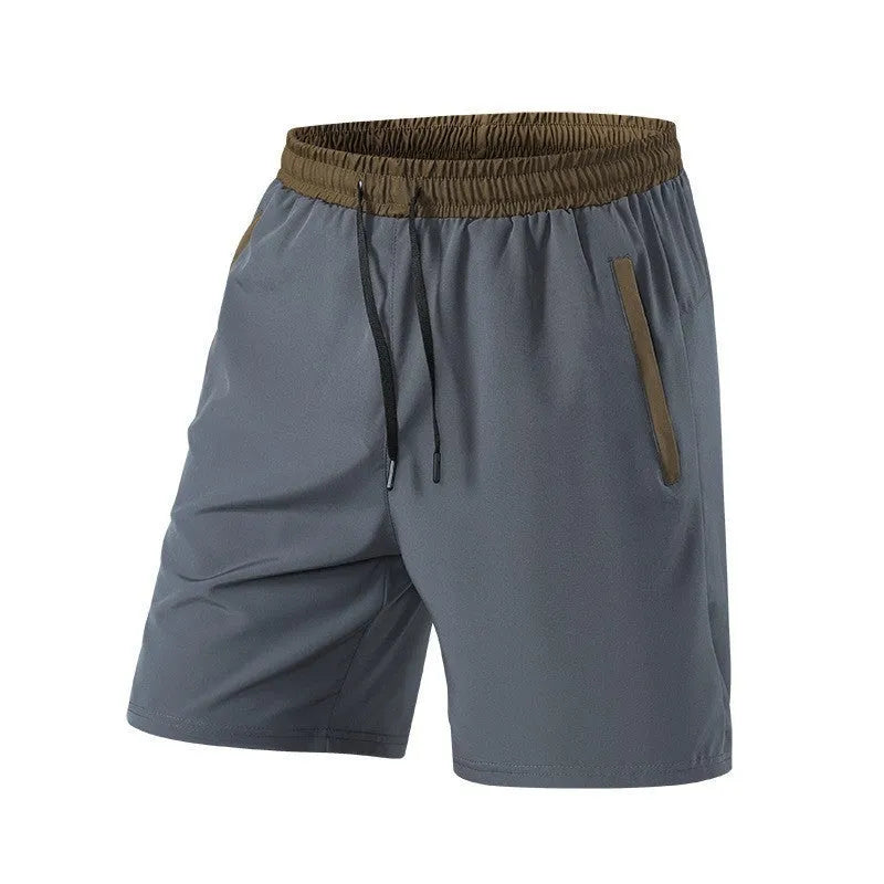 Men's wide waist cropped loose track pants in black and grey for running and fitness