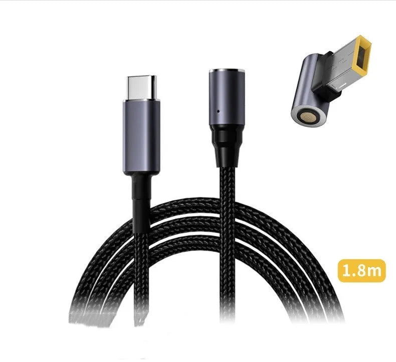 Type-C to square port magnetic charging cable 1.8m length for Lenovo devices