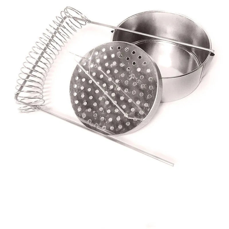 Silver stainless steel oil painting pen washer with brush in spring clamp and leaking plug