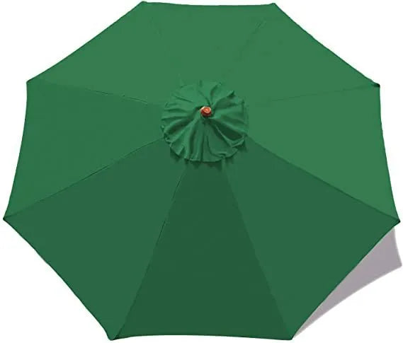 Outdoor manual long handle rainproof sun umbrella in beige, 2.7m diameter with 8-bone frame