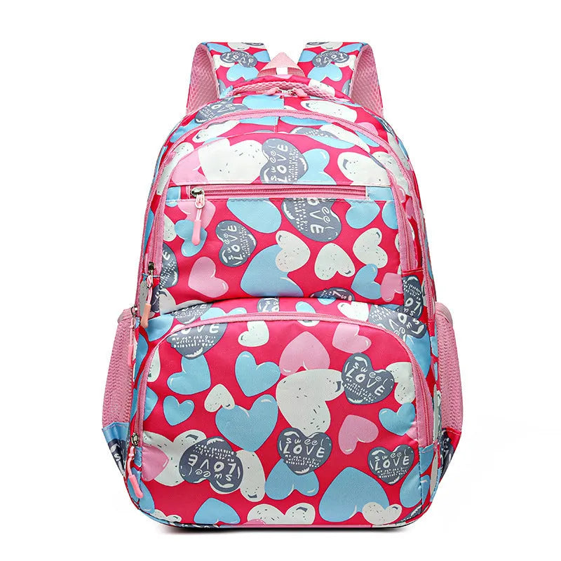 Blue children's school backpack with air pillow straps and large main compartment.