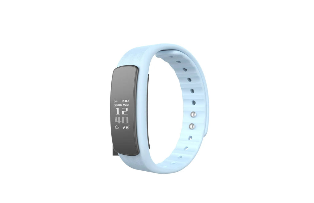 I6 smart sports bracelet in Black or Green with 0.96-inch screen on a wrist