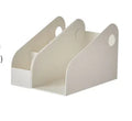 Milk coffee coloured two-tier plastic desktop storage box for stationery and documents