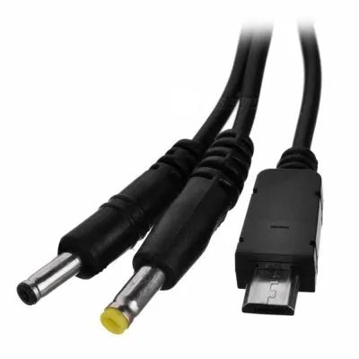 Black 10-in-1 universal USB charging sync data cable 25.5cm length on white background