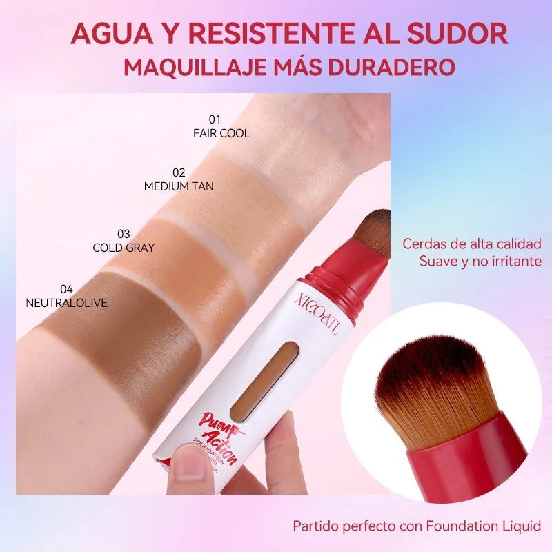 Liquid foundation bottle for oil control and moisturising, light and thin formula, four shades available