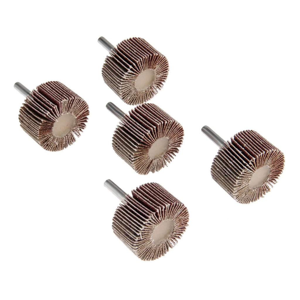 Electric drill wood polishing grinding head with 40mm diameter and 6mm shank on wooden surface