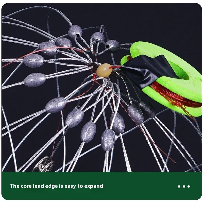 Stainless steel automatic opening and closing crab net with 20 steel wires, 52cm diameter, for blue crab fishing