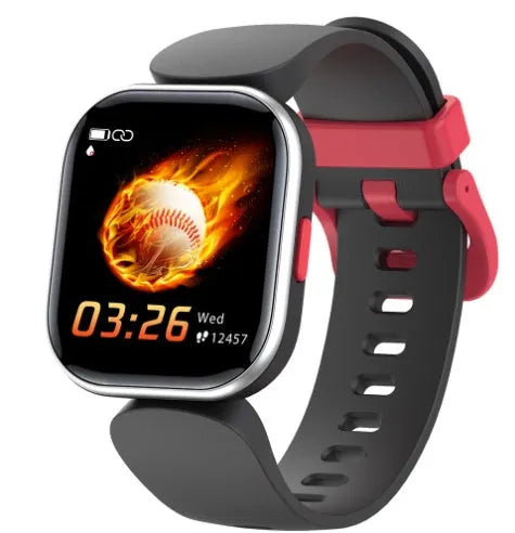 H39T blue children's smart watch with 1.4-inch touch screen and sporty TPU strap on wrist.