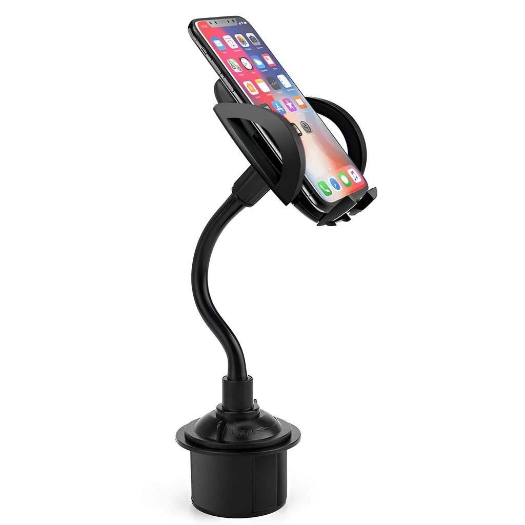 Black car cup holder mobile phone holder with ABS and aluminium construction