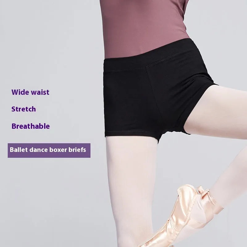 Black cotton women's dance practice pants for ballet and fitness.