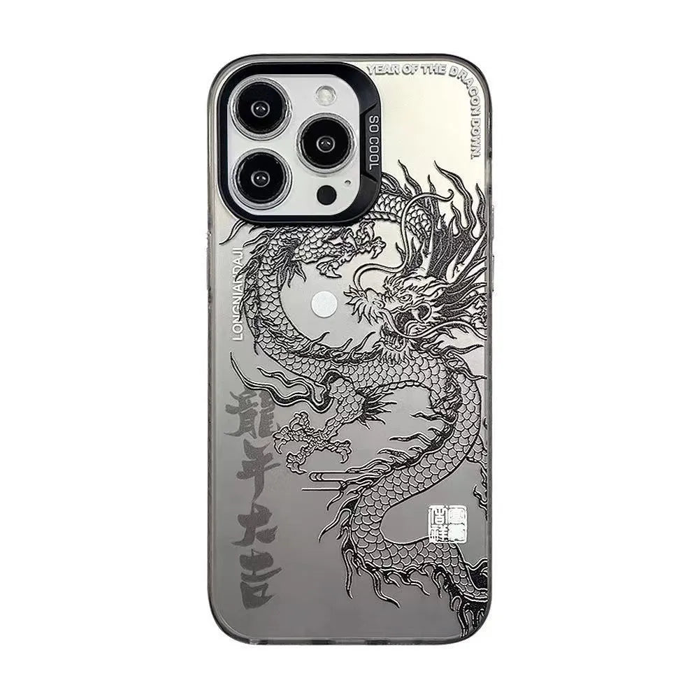 Dragon Year Daji matte PC phone case for iPhone in black colour