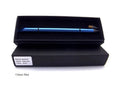 Silver Inkless Metal Pen with 0.5mm alloy nib, spare nib, and pen bag on presentation box.
