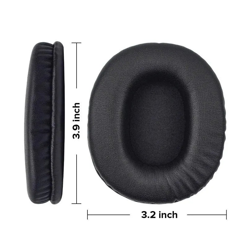 Black soft PU leather replacement earmuff covers for Sony MDR-1R headphones.