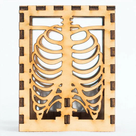 Halloween shadow lamp wooden bone rib design 18x13x13cm American style decorative light