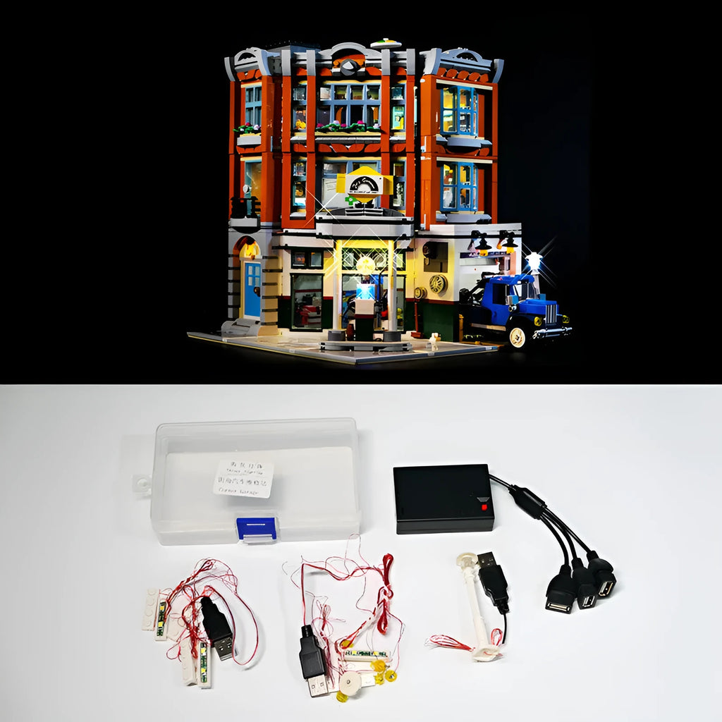 Multi-colour plastic LED lighting accessories for MOC Lego-compatible brick modifications