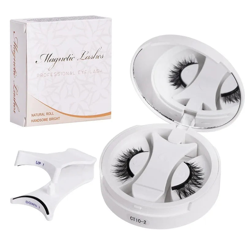 Portable integrated soap holder for magnetic false eyelashes storage, made from chemical fibre.