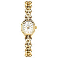 Luxury retro octagonal women's quartz watch with alloy strap and mineral glass dial in steel gold finish