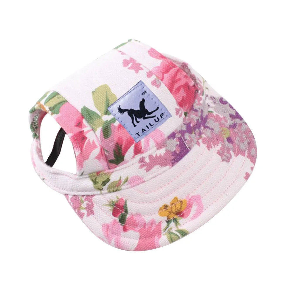 Oxford cotton dog sun hat in baseball cap style for small medium pets outdoor tourist use