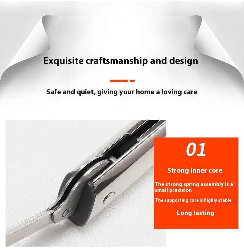Cold rolled steel cabinet door support rod with spring mechanism for flap-up doors.