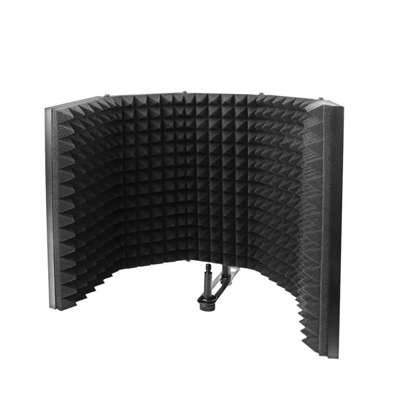 Black studio microphone windshield with high-density sponge multi-layer sound insulation board