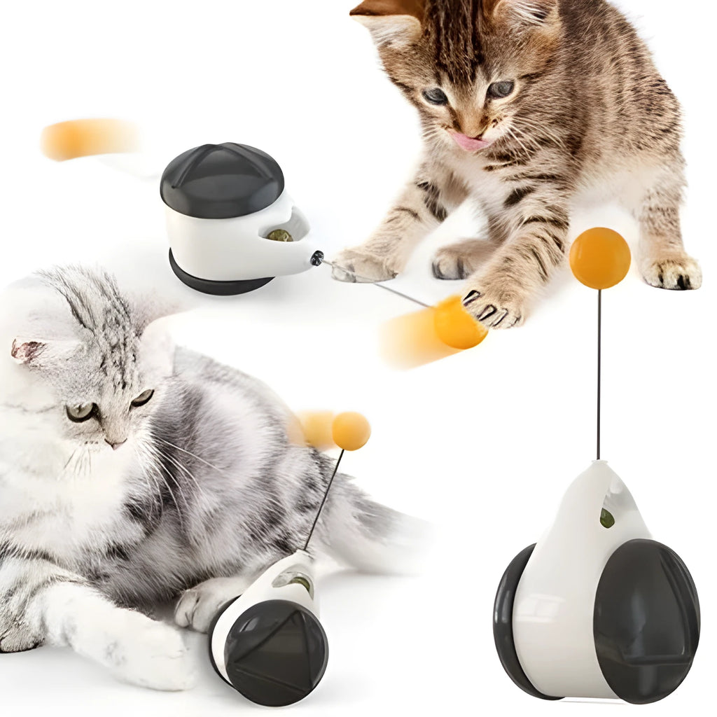 Balance swing car cat toy in plastic, available in multiple colours, self-moving swing action