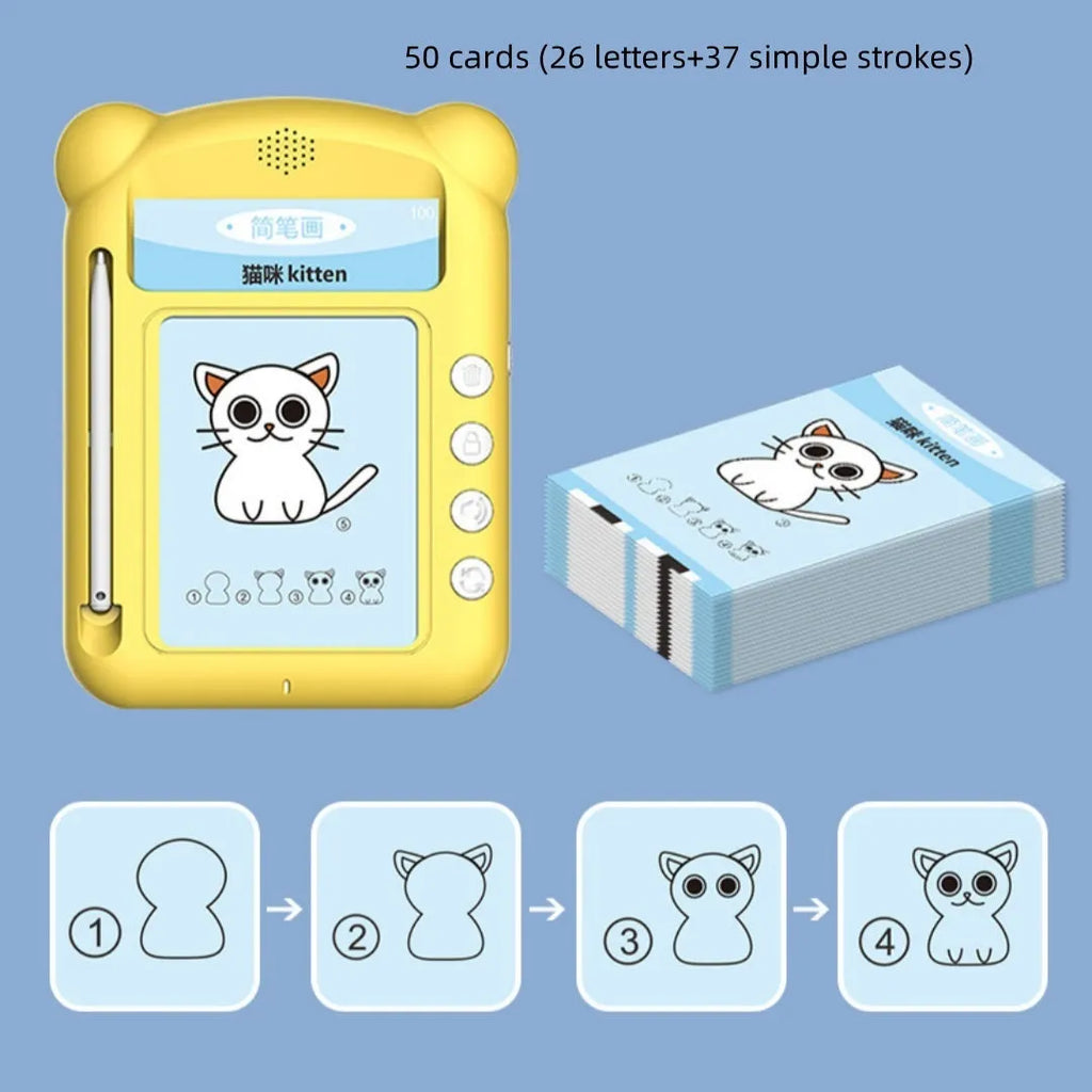 Yellow bilingual educational learning machine with card system for early childhood development