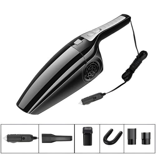 Black and orange 12V car vacuum cleaner with 36cm hose for cigarette lighter power connection