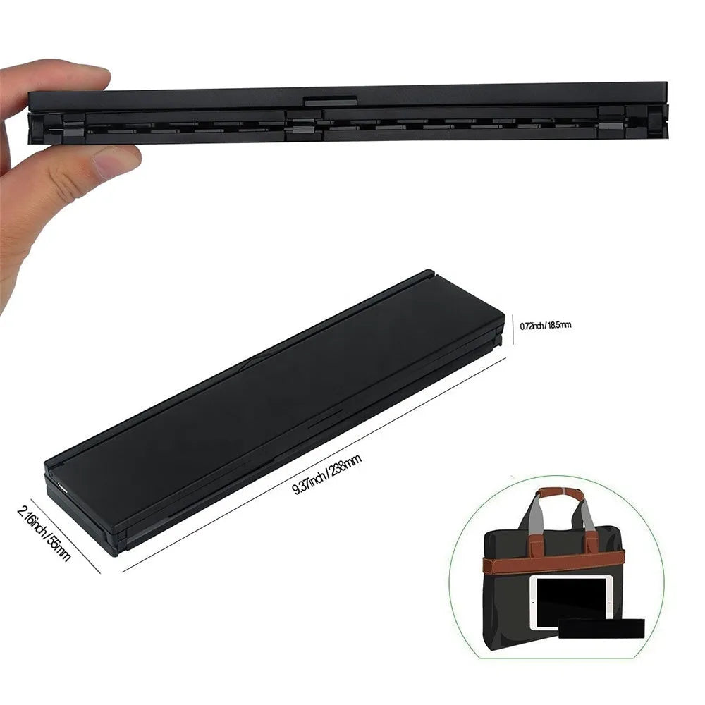 Black or white 5.8-inch folding Bluetooth keyboard with aluminium bottom cover for tablets