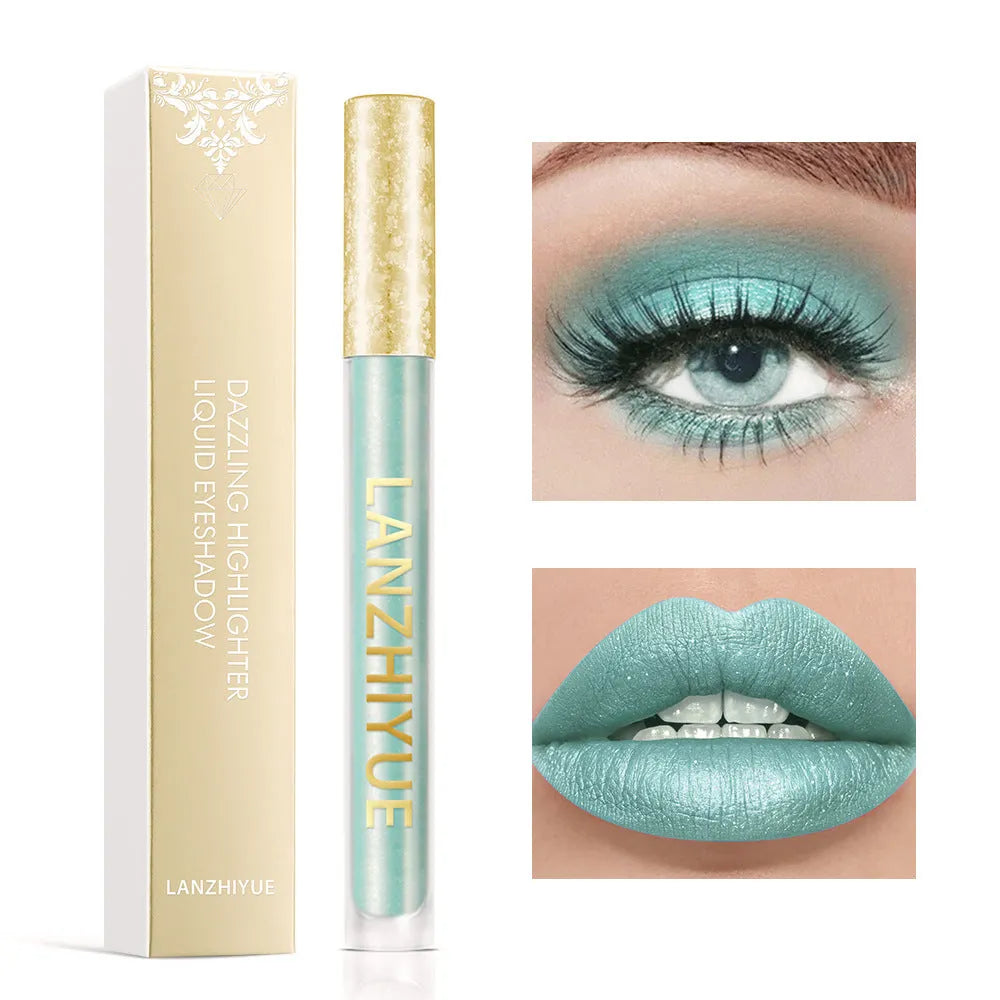 Liquid eye shadow with sequins and pearlescent finish in colourful shades for eye makeup