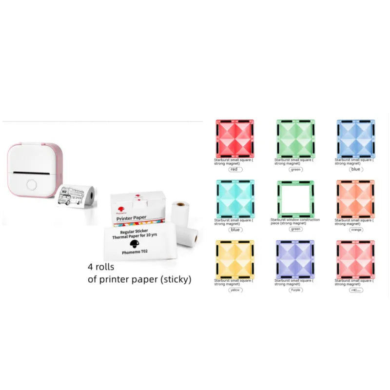 Phomemo T02 portable mini thermal label printer in white, showing front panel with paper slot, with Bluetooth icon